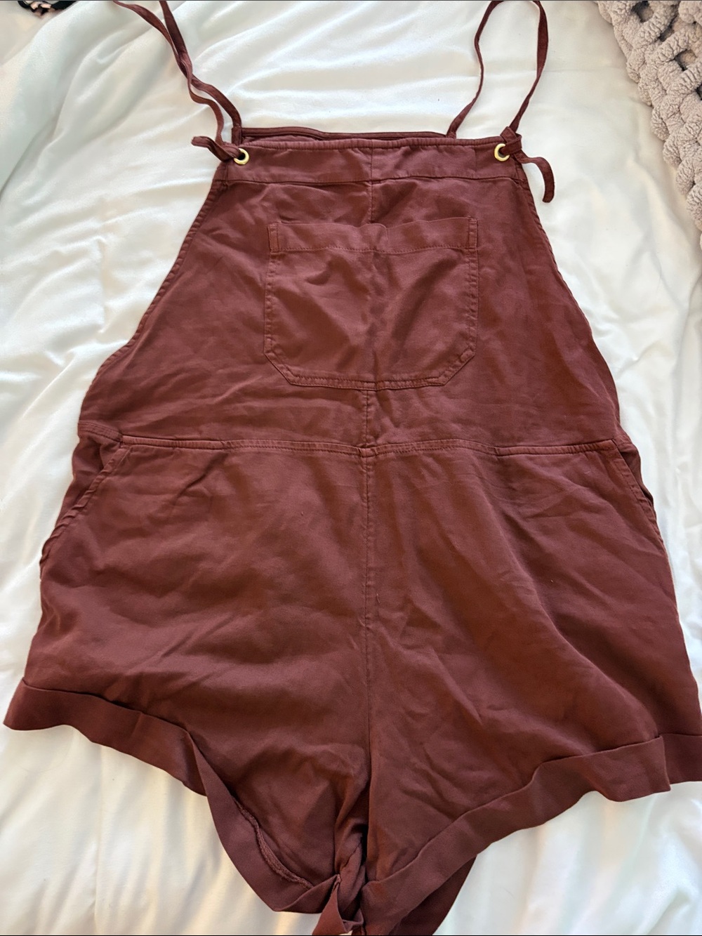 Billabong Rust Red Short Overalls Romper